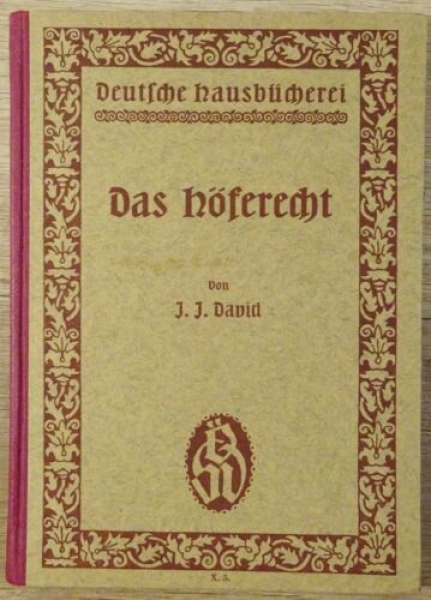 Das Höferecht von J. J. David (1921)